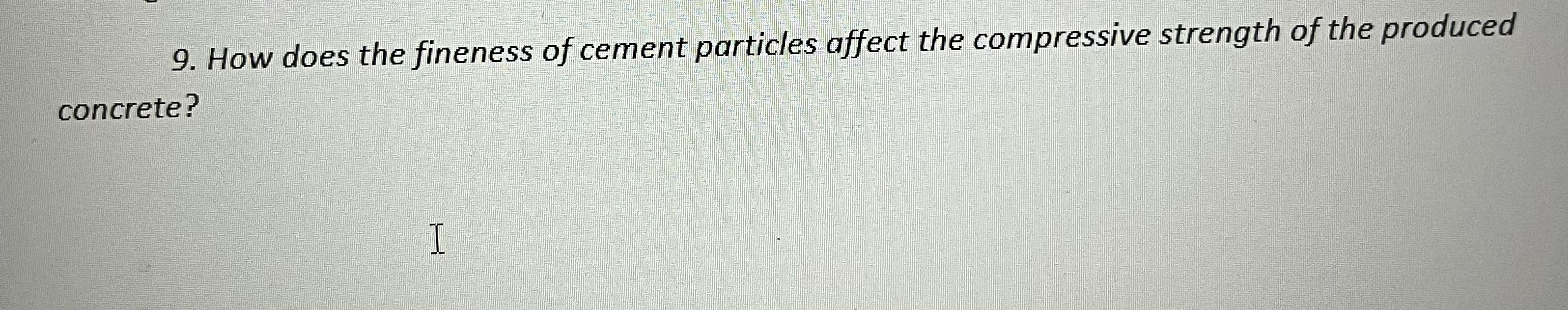 How does the fineness of cement particles affect
