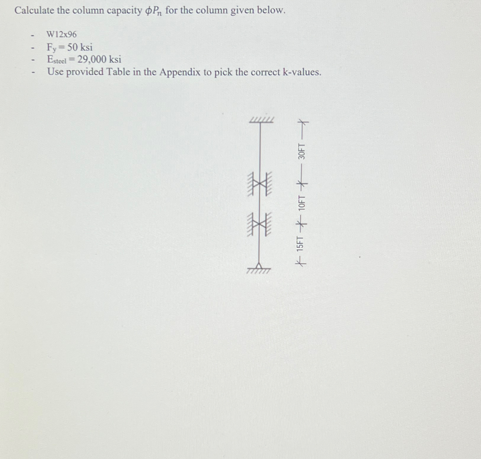 Calculate the column capacity P n for the column