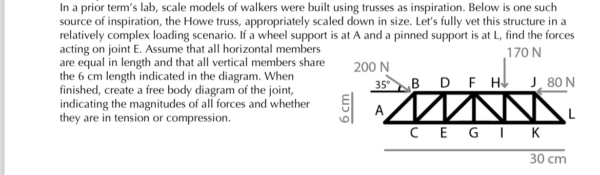 In a prior term's lab, scale models of walkers