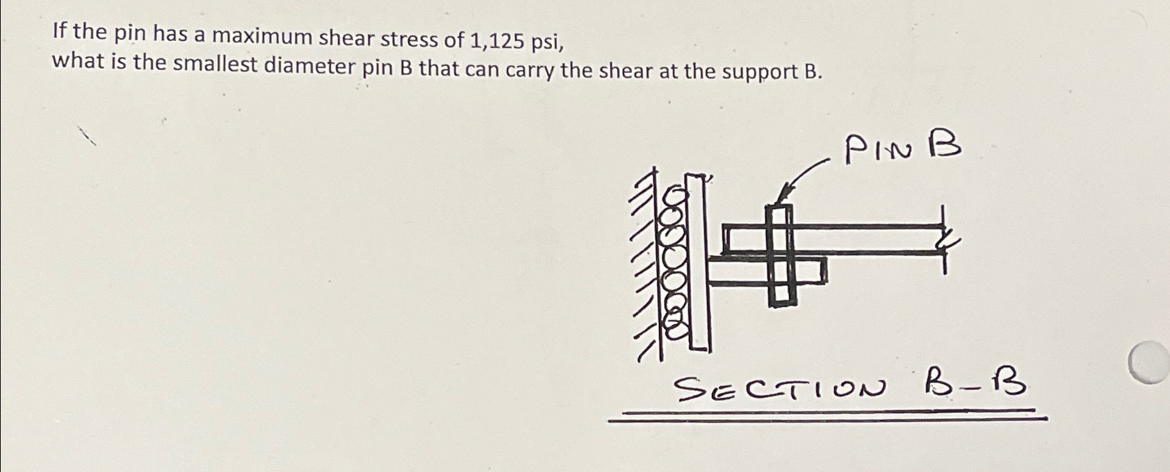 If the pin has a maximum shear stress of 1 , 1 2