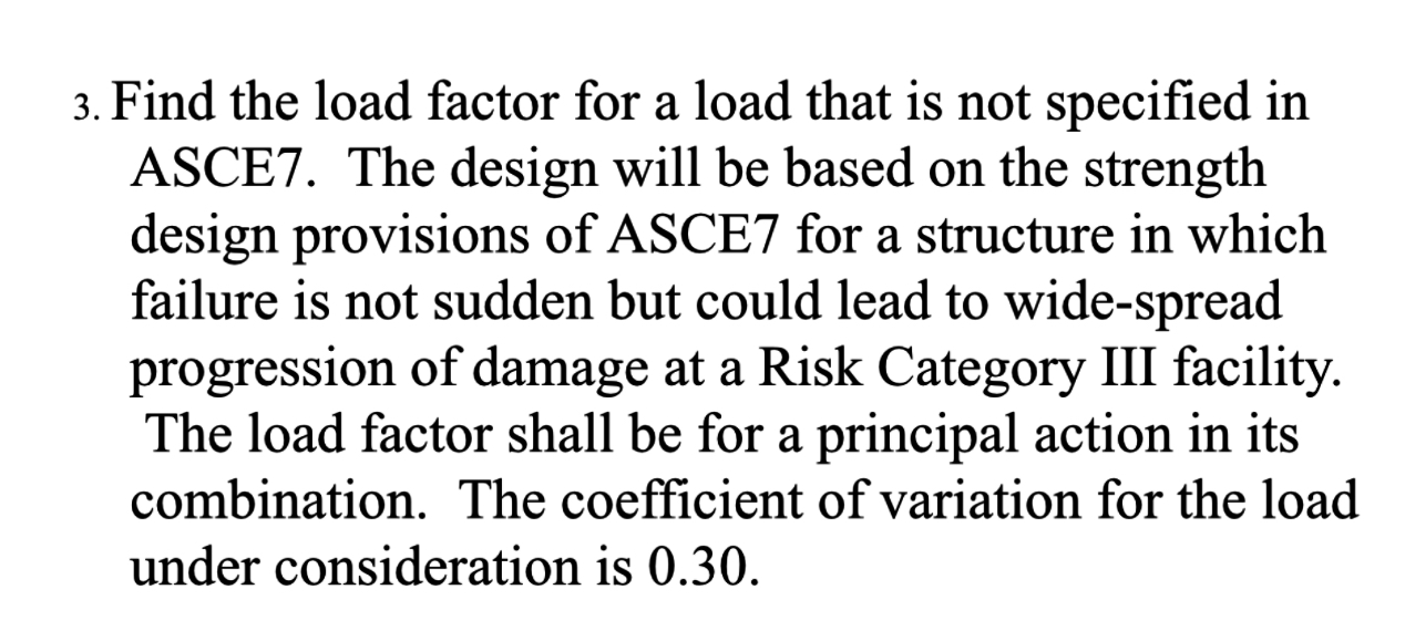 Find the load factor for a load that is not