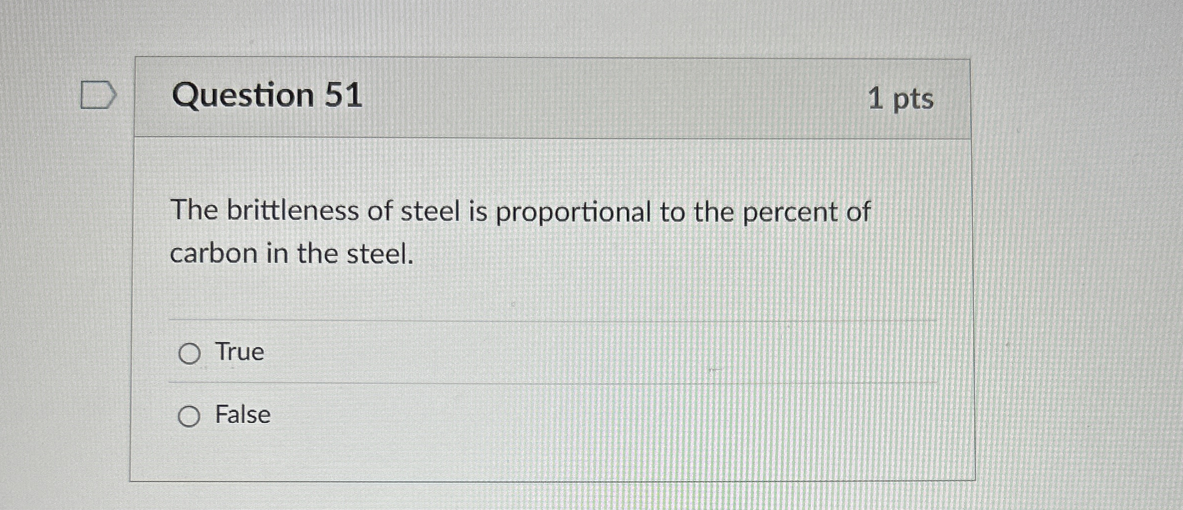 Question 5 1 The brittleness of steel is