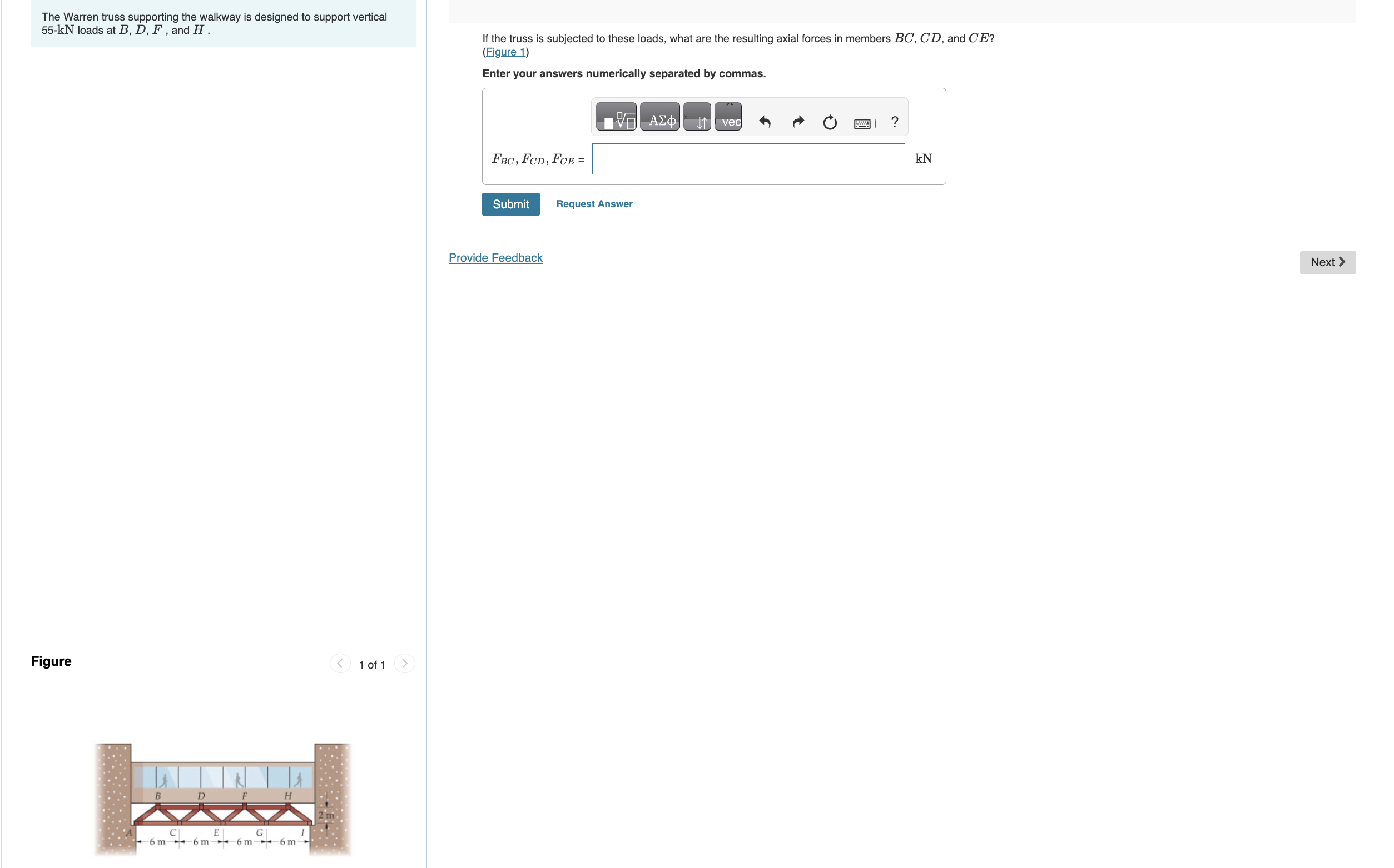 The Warren truss supporting the walkway is