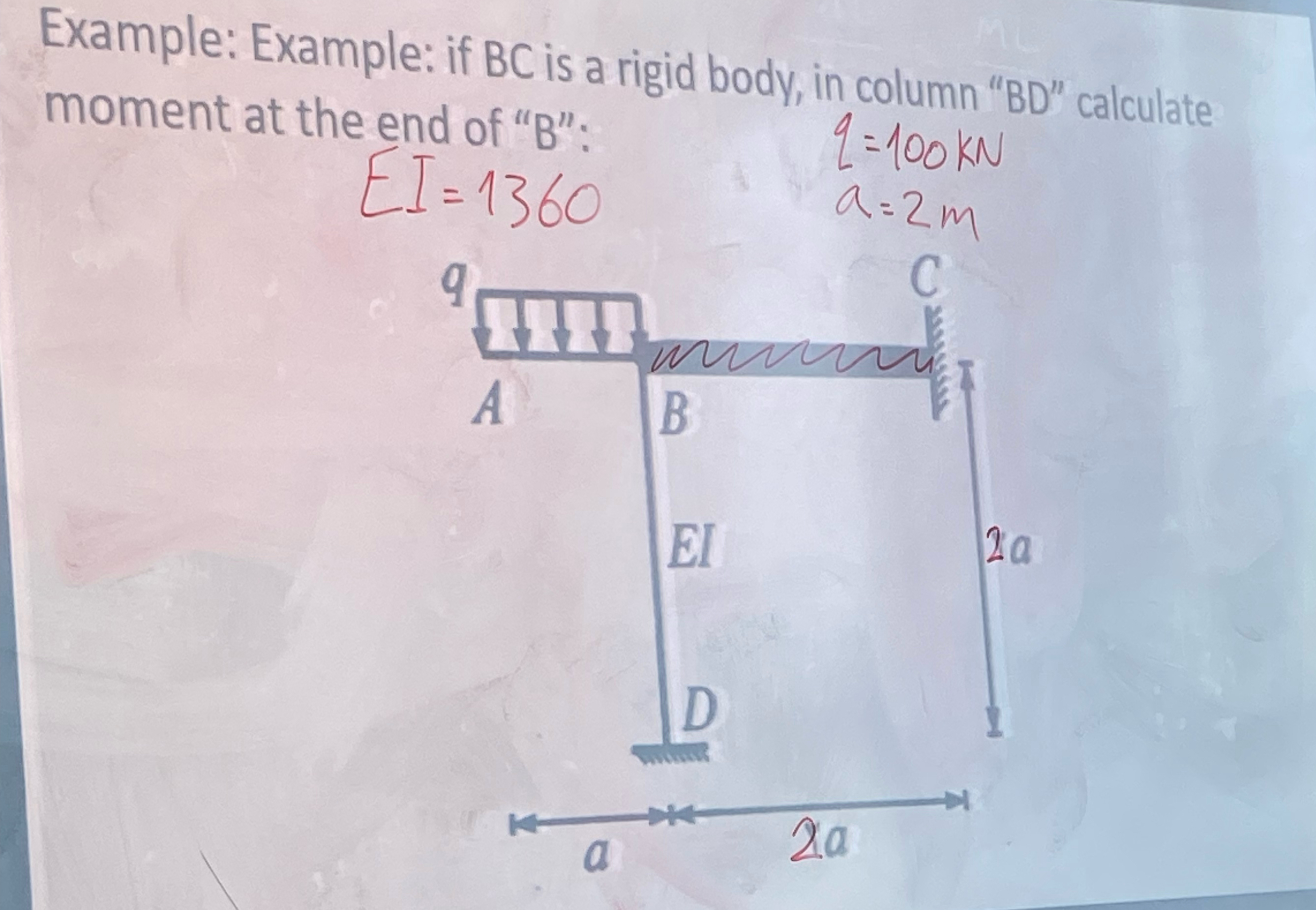 Example: Example: if B C is a rigid body, in