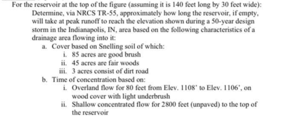 For the reservoir at the top of the figure (