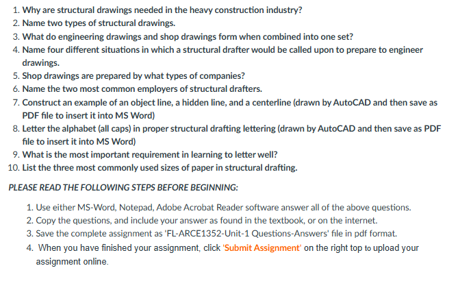 Why are structural drawings needed in the heavy