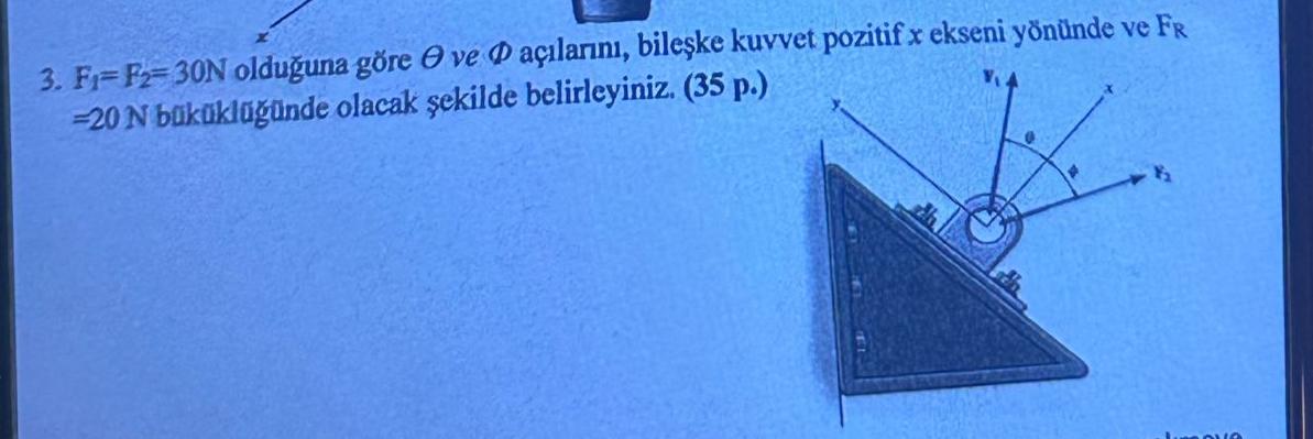 F 1 = F 2 = 3 0 N oldu una g re ve a larn , bile