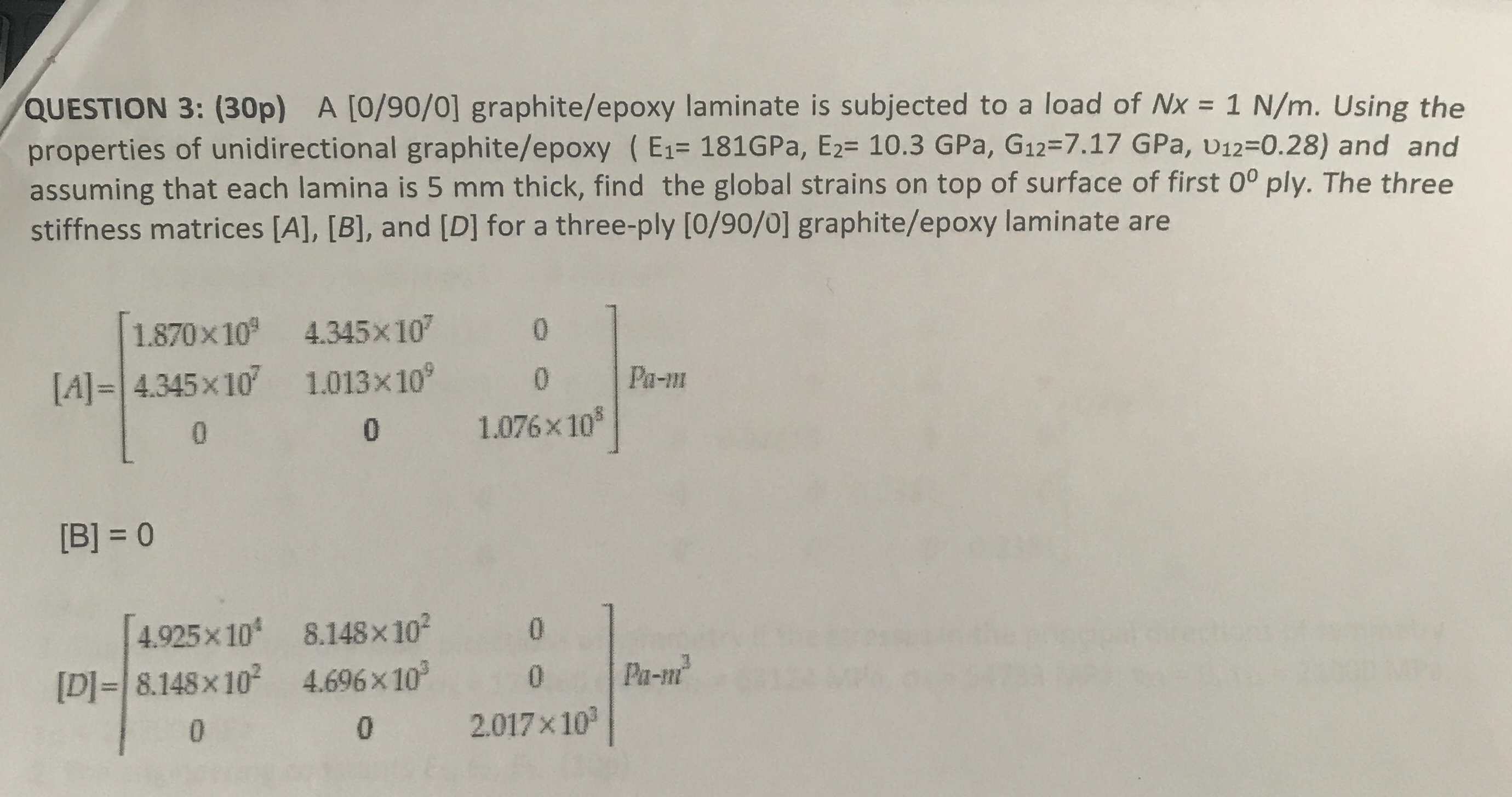 QUESTION 3 : ( 3 0 p ) A [ 0 / 9 0 / 0 ] graphite