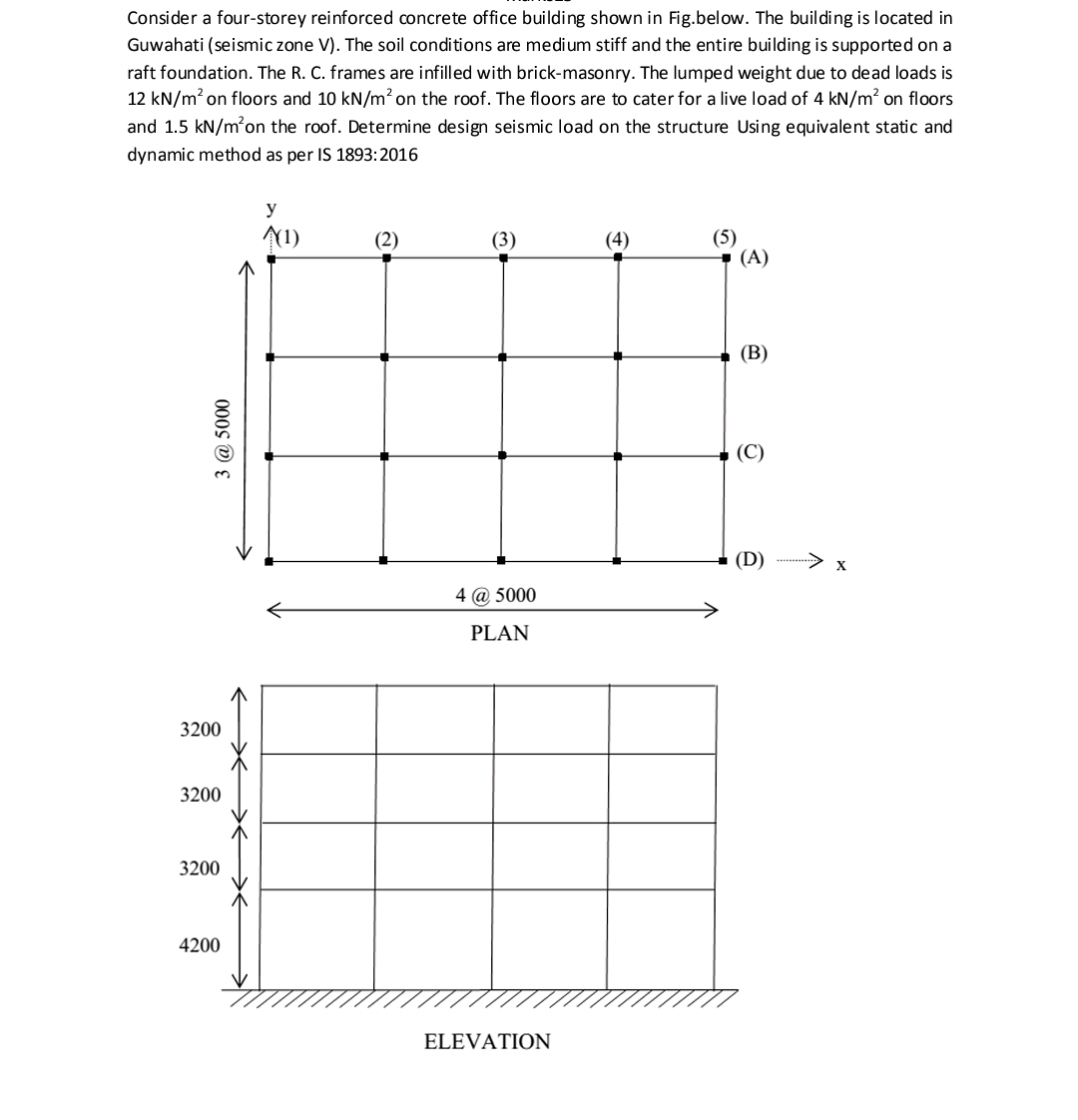 Consider a four - storey reinforced concrete