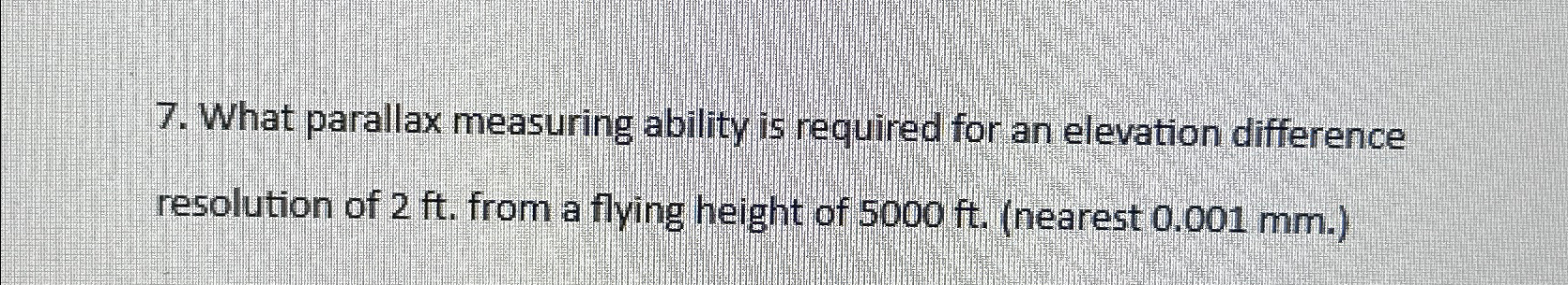 What parallax measuring ability is required for