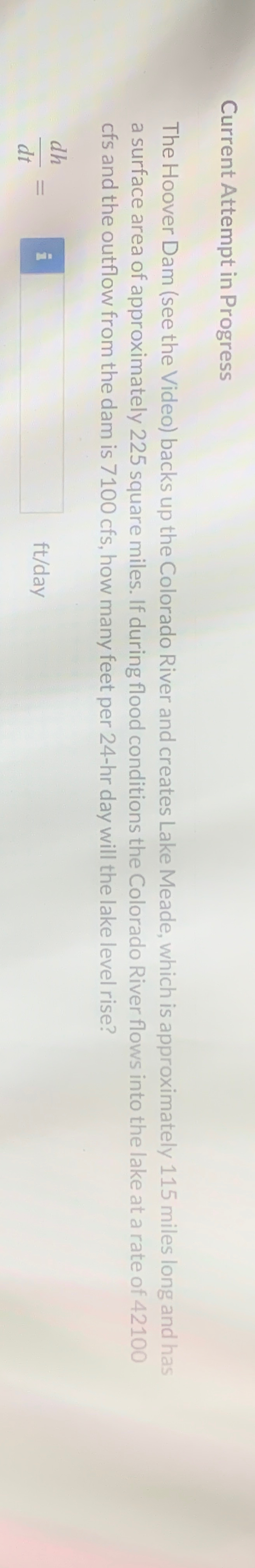 Current Attempt in Progress The Hoover Dam ( see