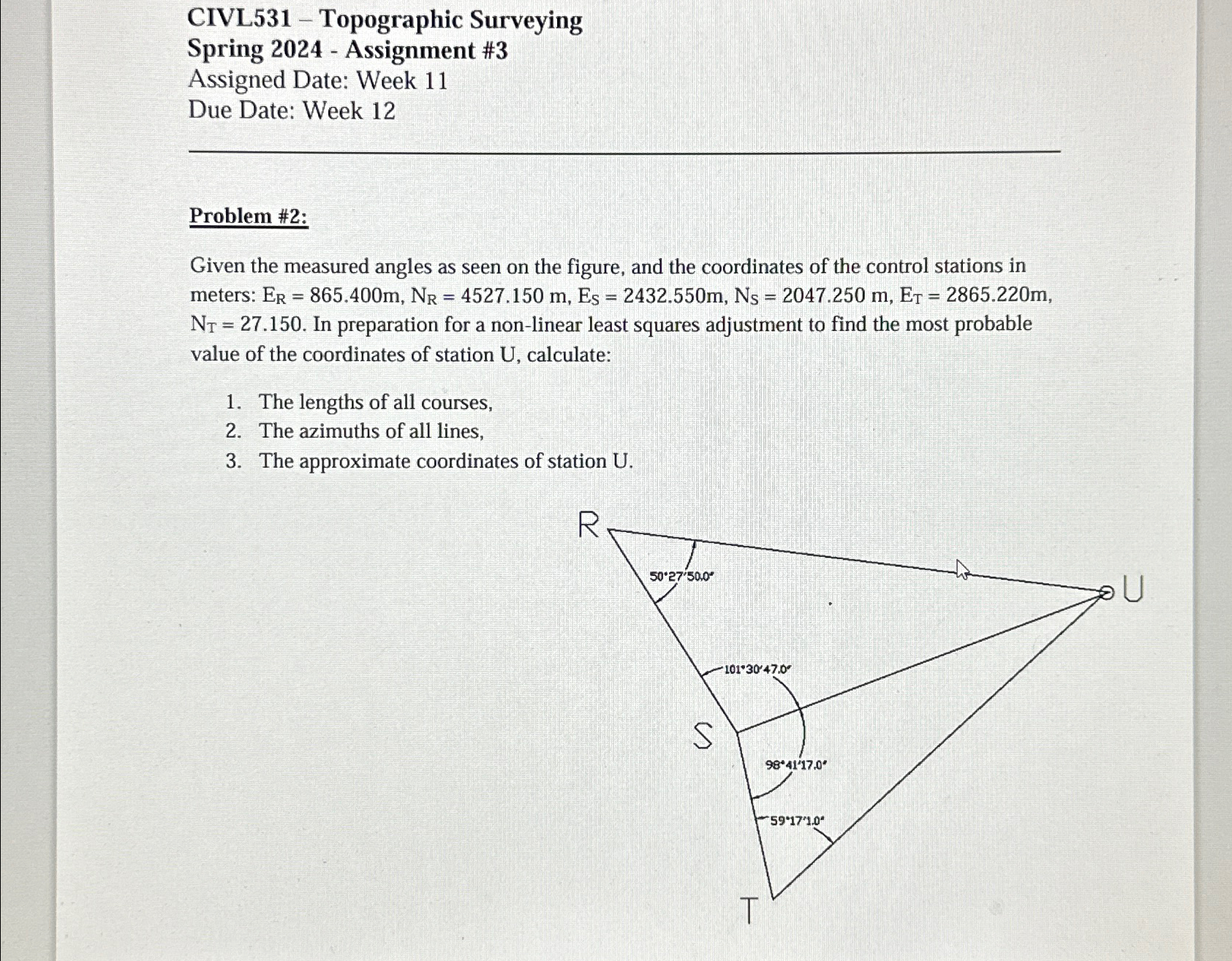 CIVL 5 3 1 - Topographic Surveying Spring 2 0 2 4