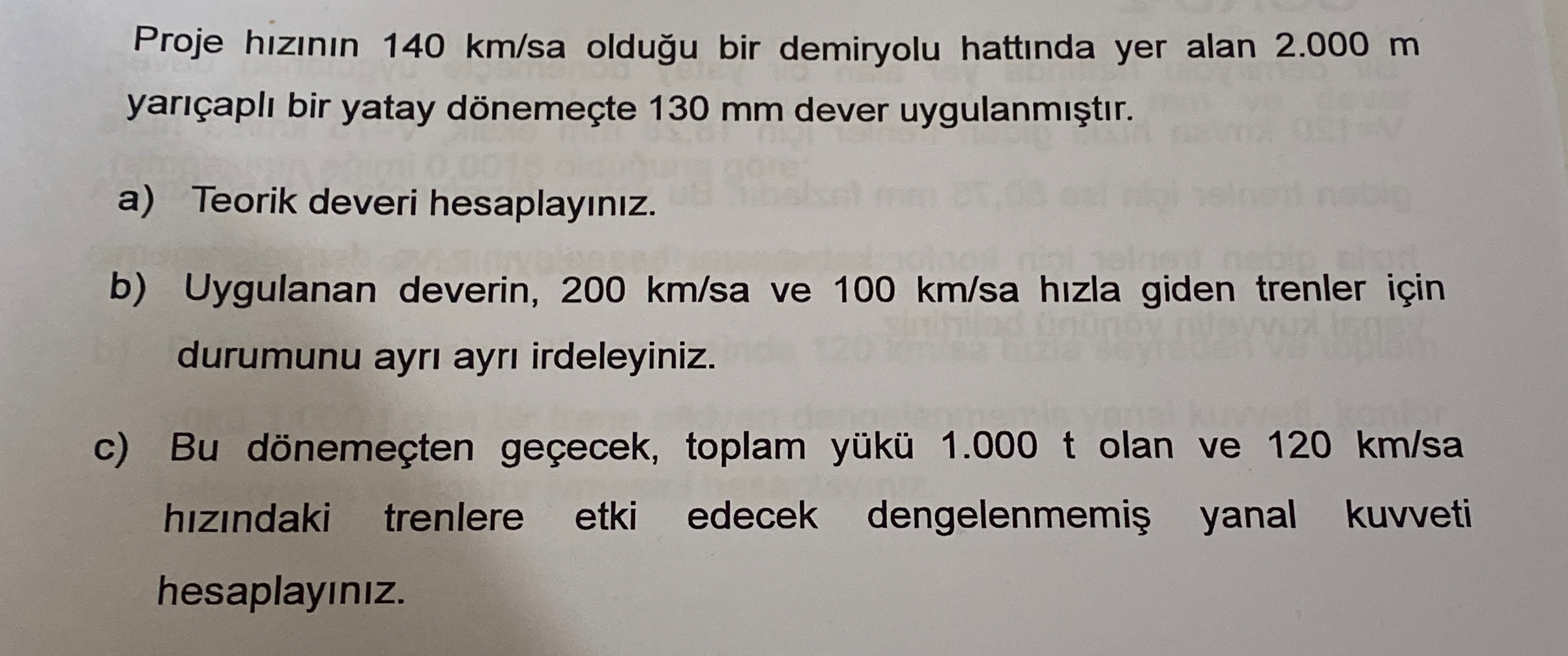Proje h z n n 1 4 0 k m s a oldu u bir demiryolu