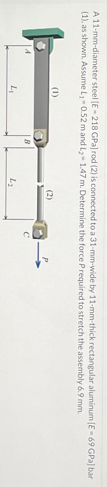 A 1 1 - mm - diameter steel [ E = 2 1 8 GPa ] rod