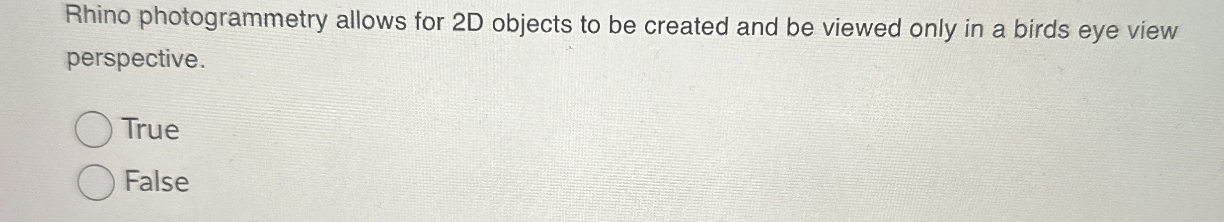 Rhino photogrammetry allows for 2 D objects to be