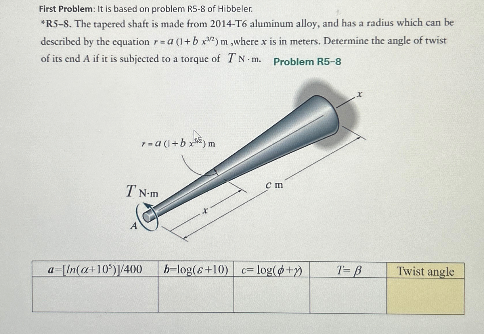 First Problem: It is based on problem R 5 - 8 of