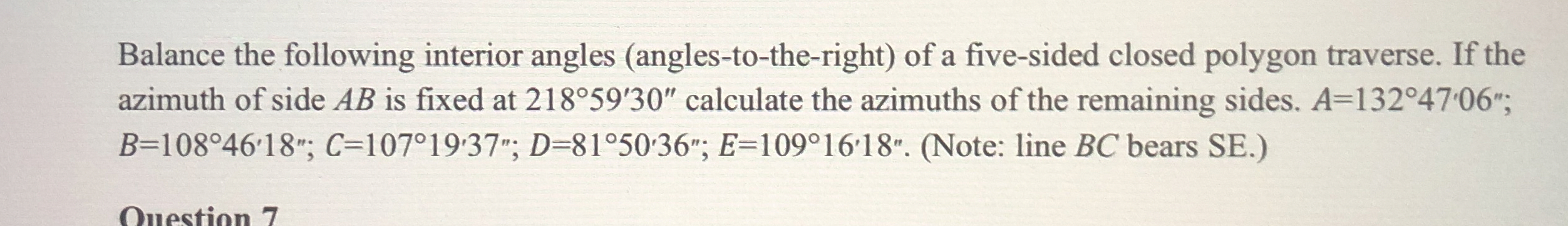 Balance the following interior angles ( angles -