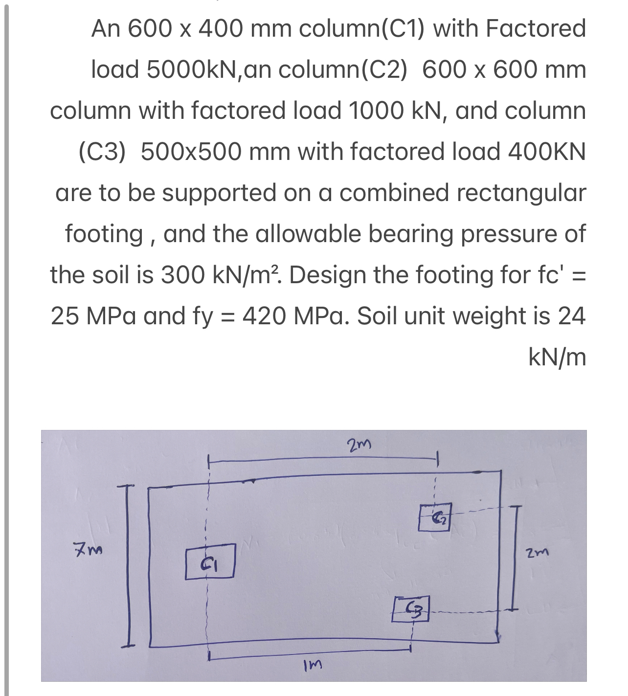 An 6 0 0 4 0 0 mm column ( C 1 ) with Factored