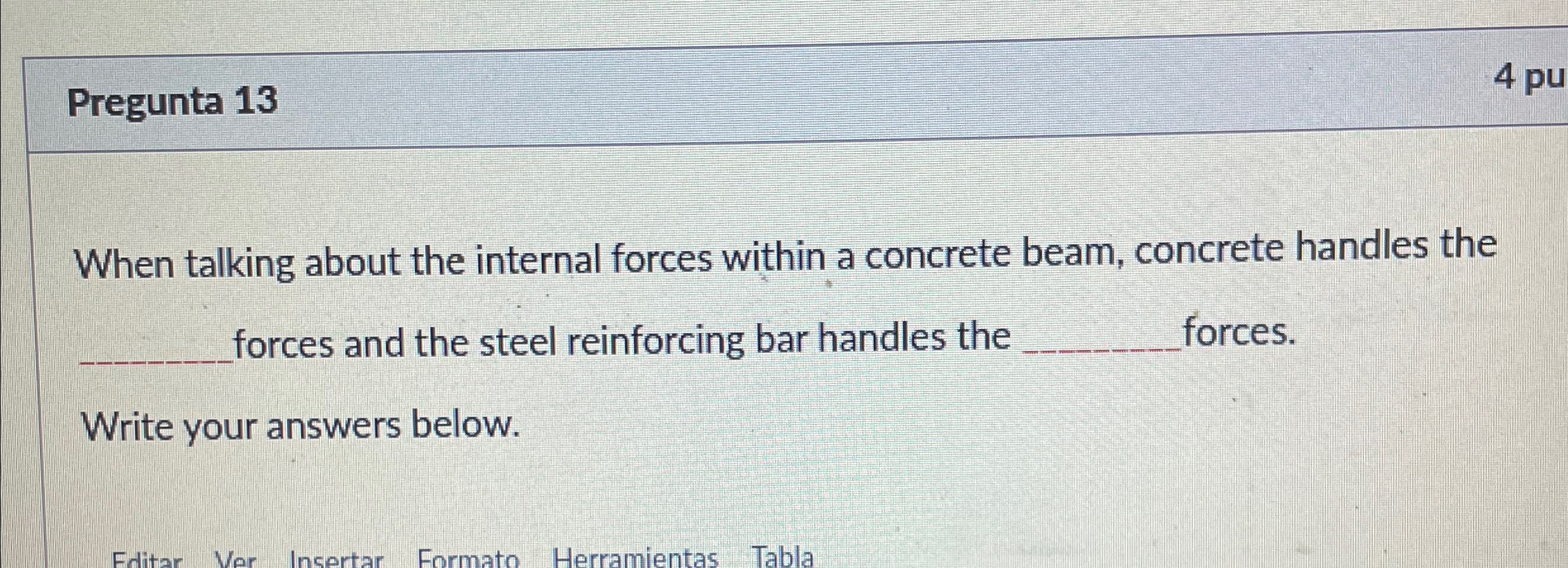 Pregunta 1 3 When talking about the internal