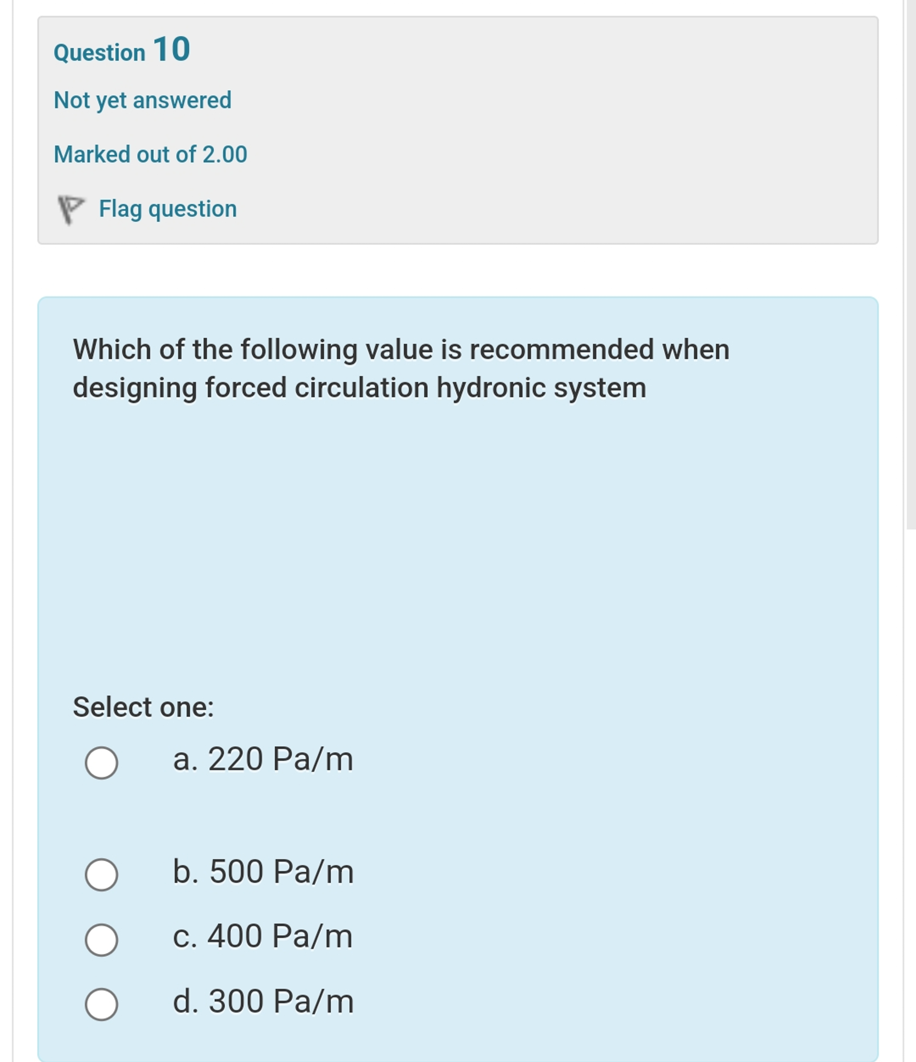 Which of the following value is recommended when