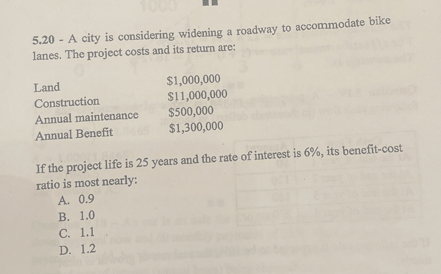 5 . 2 0 - A city is considering widening a