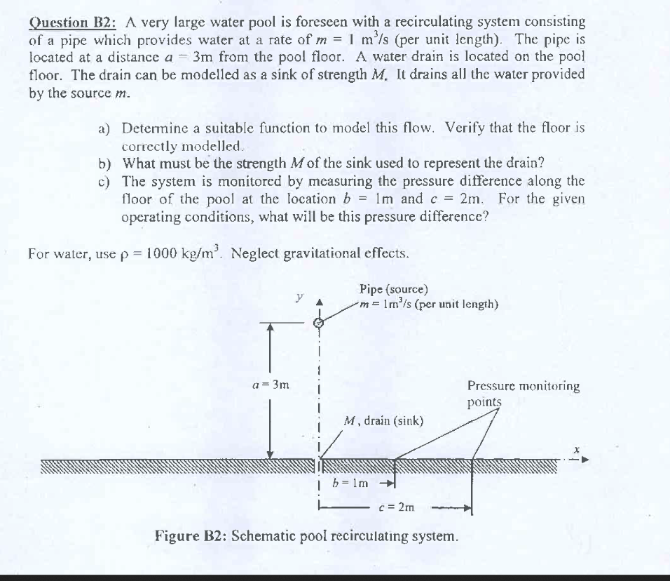 io Question B 2 : A very large water pool is