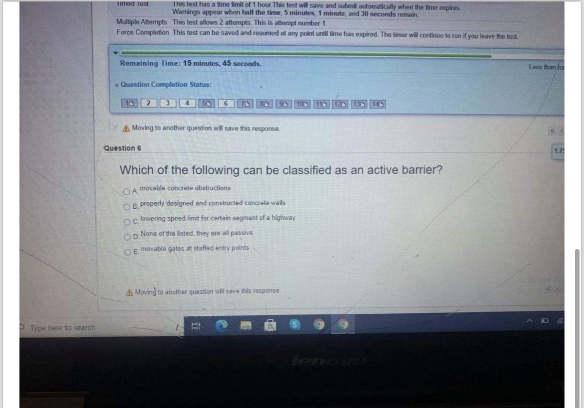 Imed lest Ihis test has a time limit of 1 hour.
