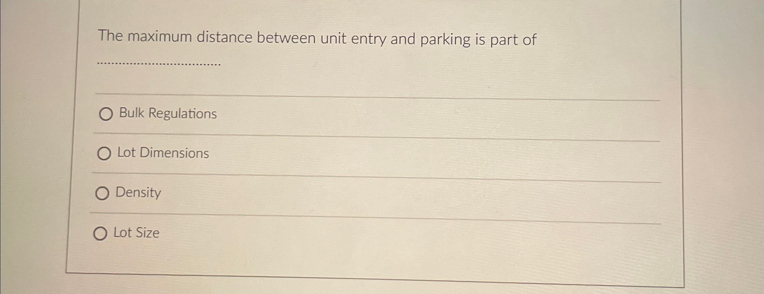 The maximum distance between unit entry and