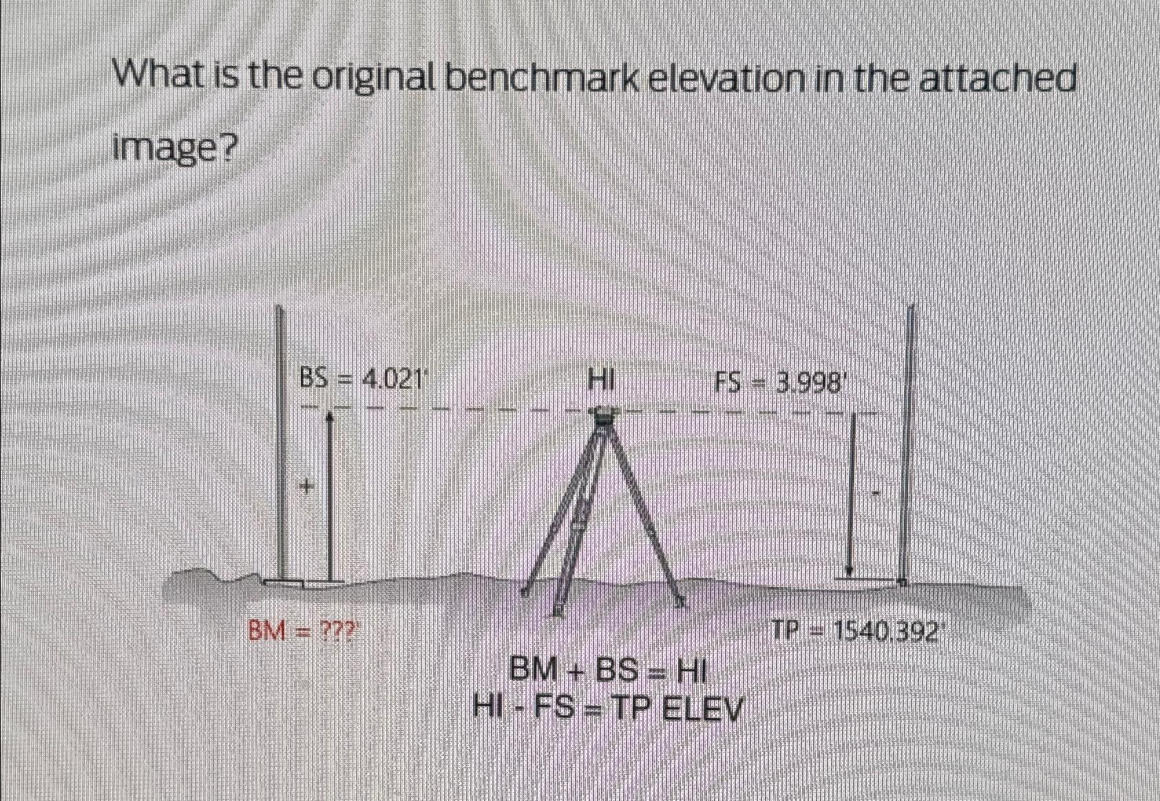 What is the original benchmark elevation in the