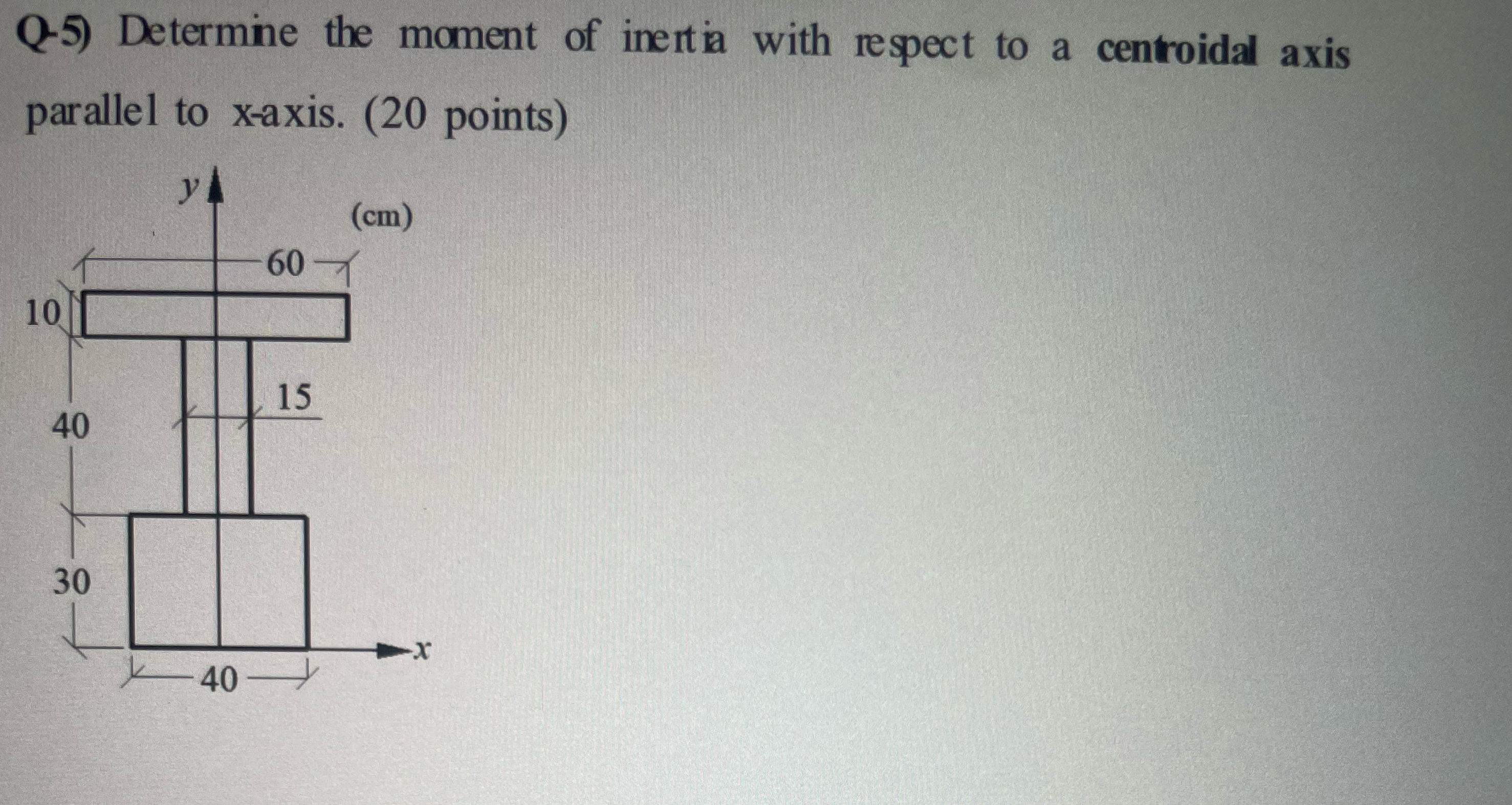 Determne the moment of inertia with respect to a