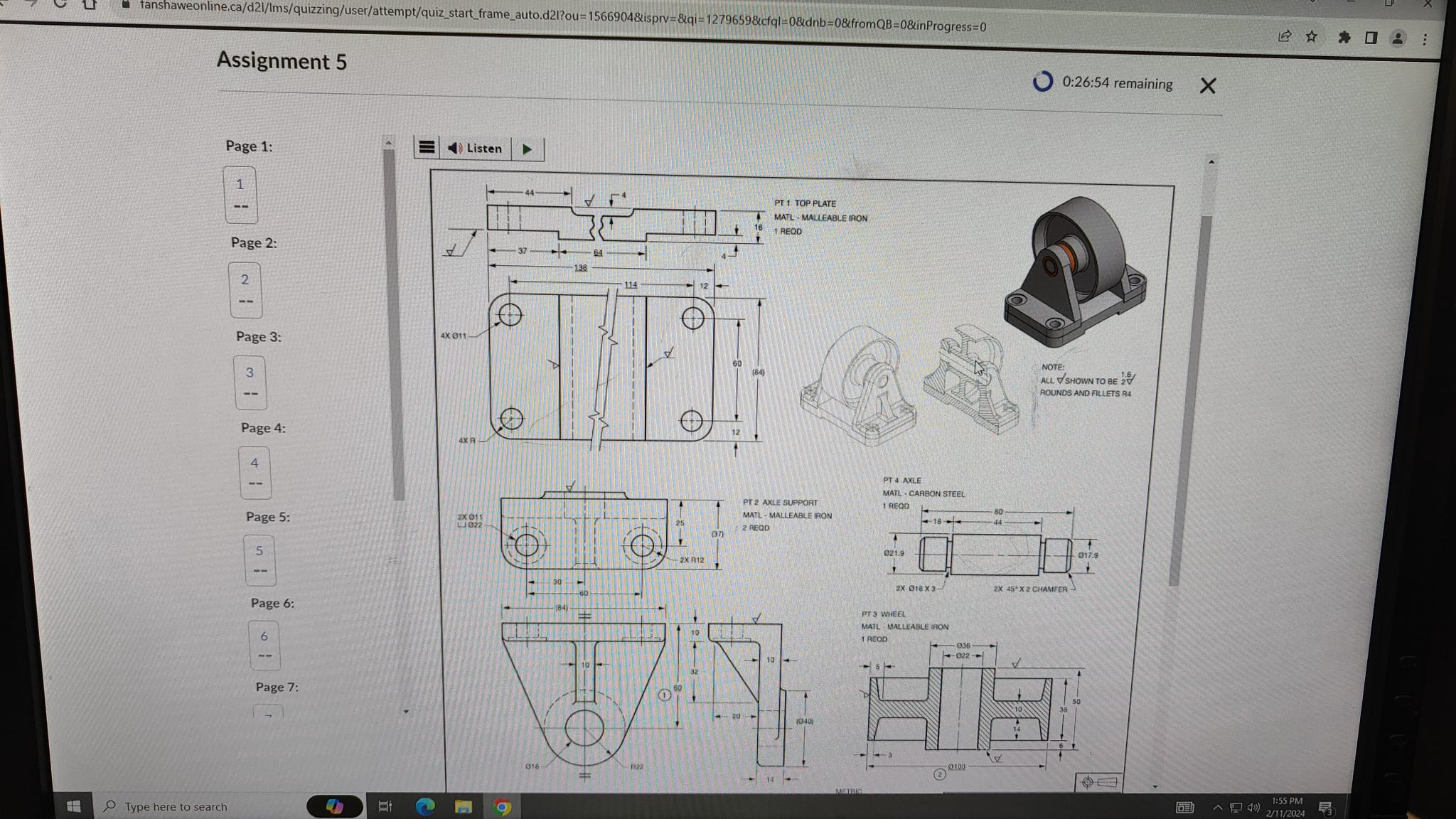 how many machined surfaces are shown ? two