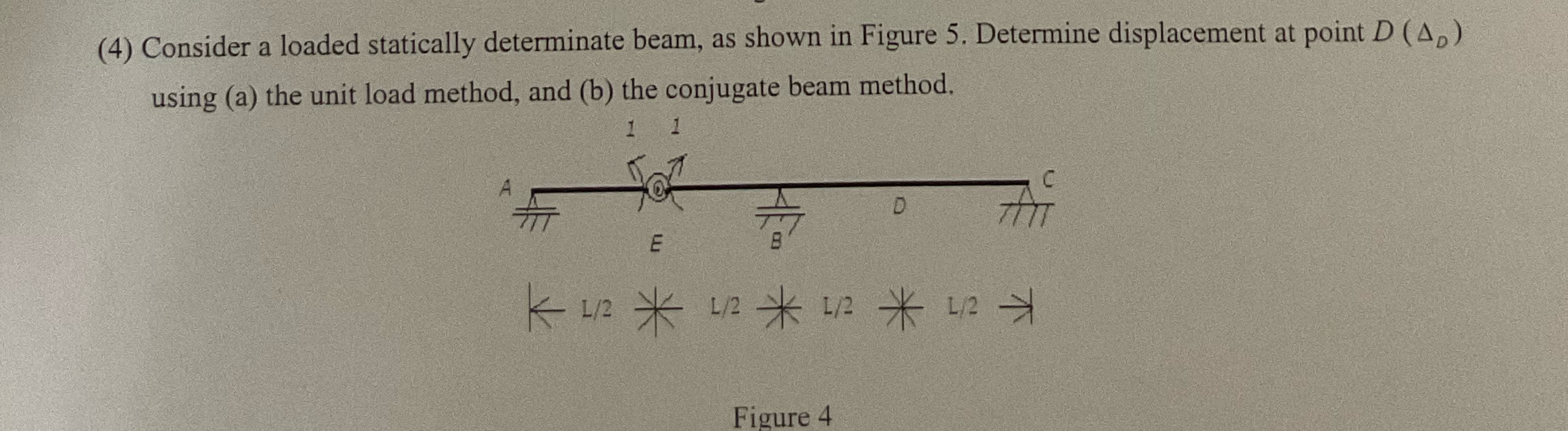 ( 4 ) Consider a loaded statically determinate