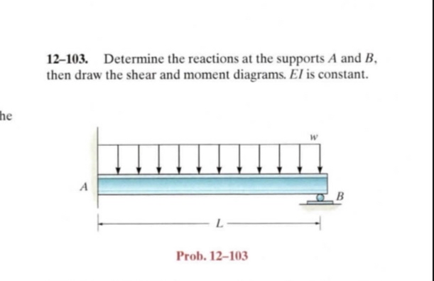 1 2 - 1 0 3 . Determine the reactions at the