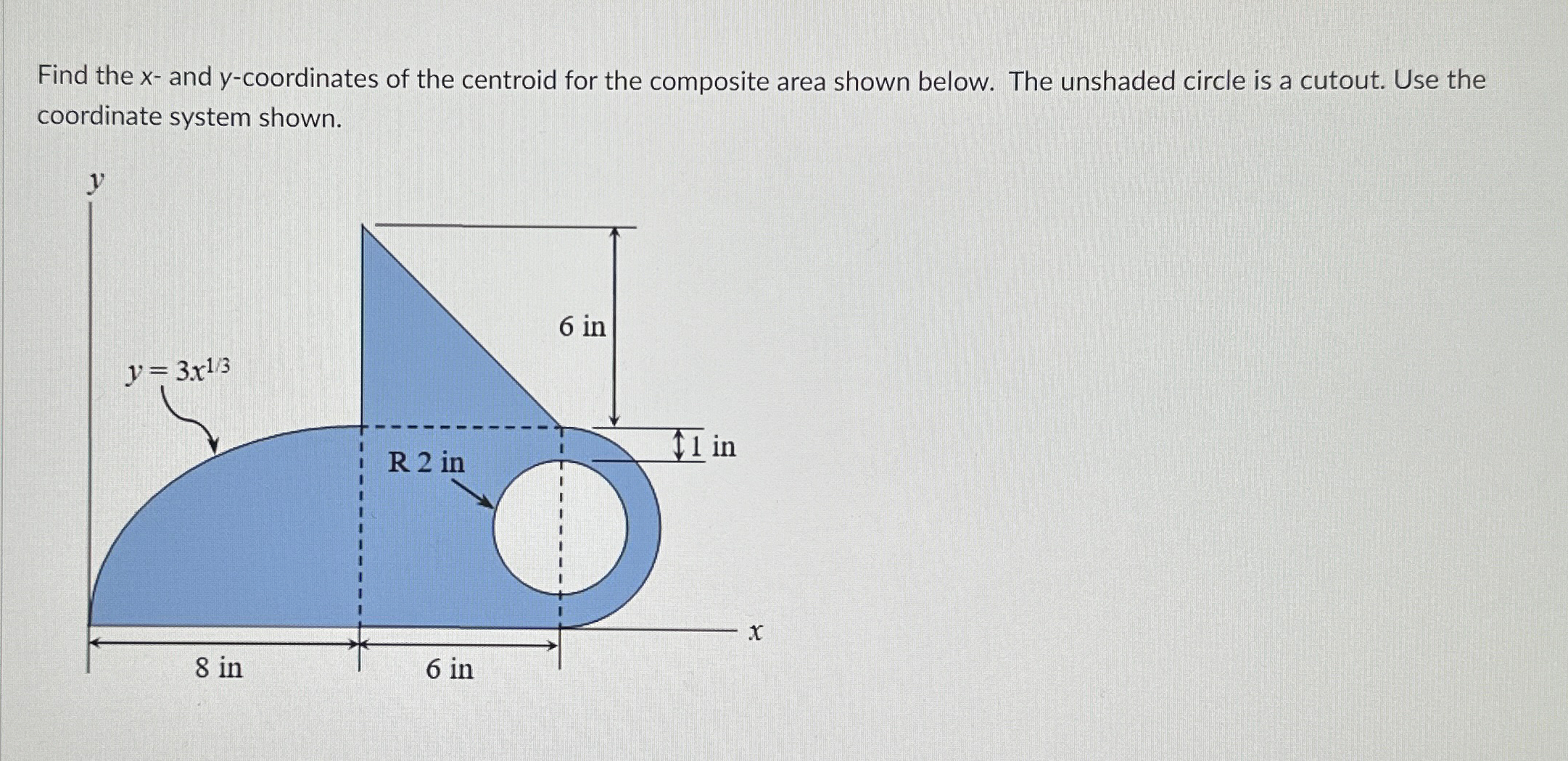 Find the x - and y - coordinates of the centroid