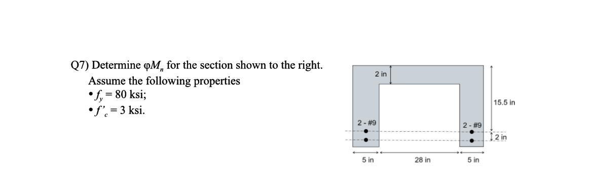 Q 7 ) Determine M n for the section shown to the