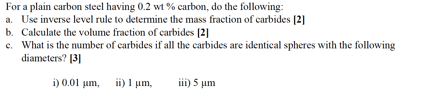 For a plain carbon steel having 0 . 2 w t %