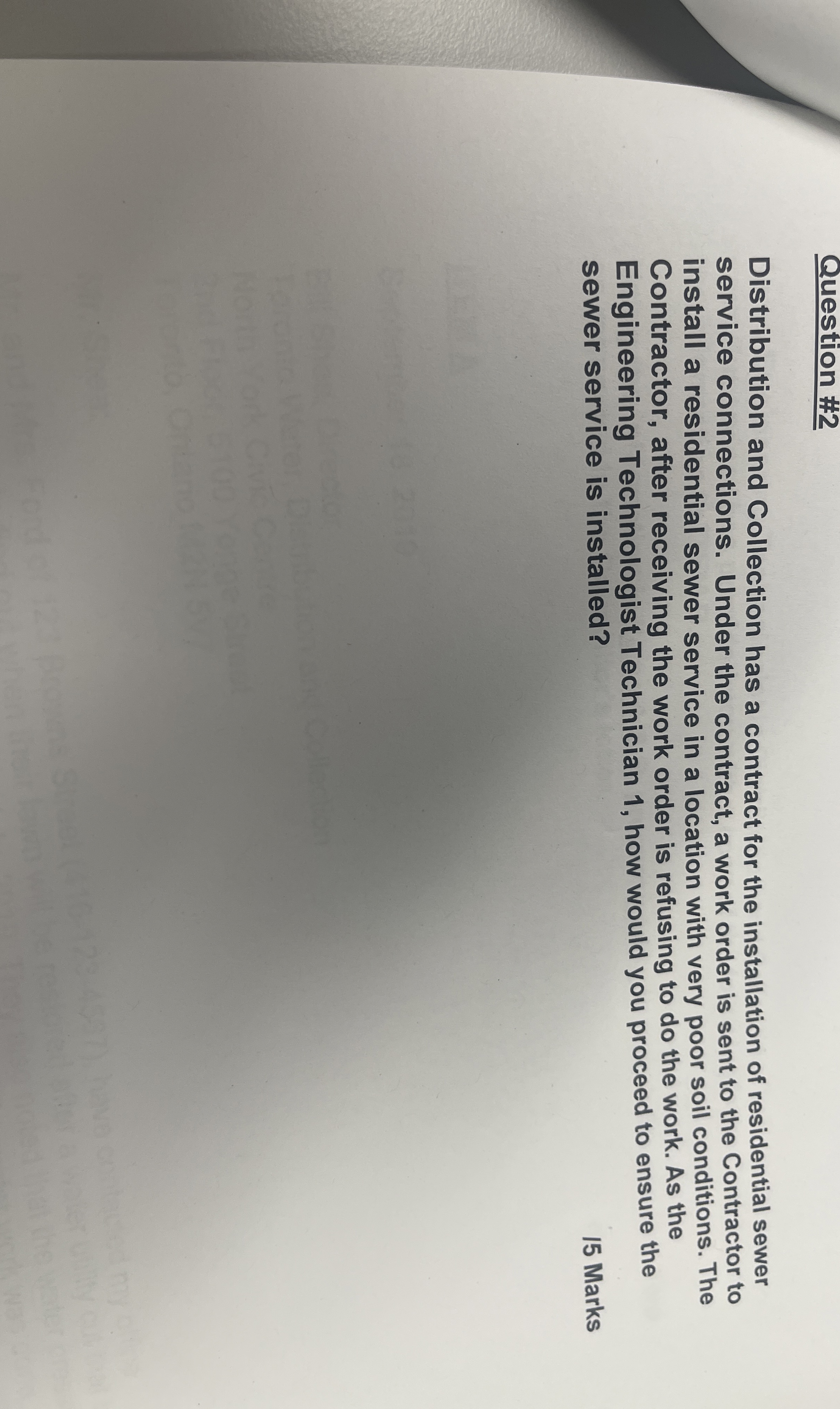 Question # 2 Distribution and Collection has a
