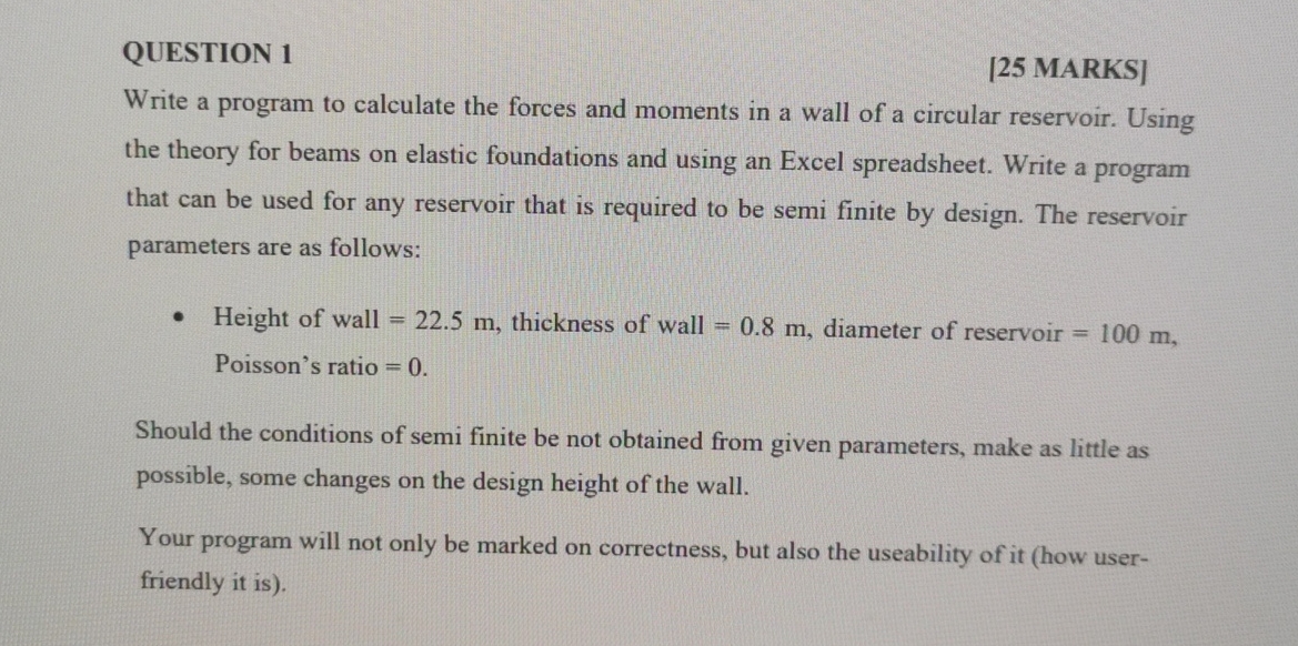 QUESTION 1 [ 2 5 MARKS ] Write a program to