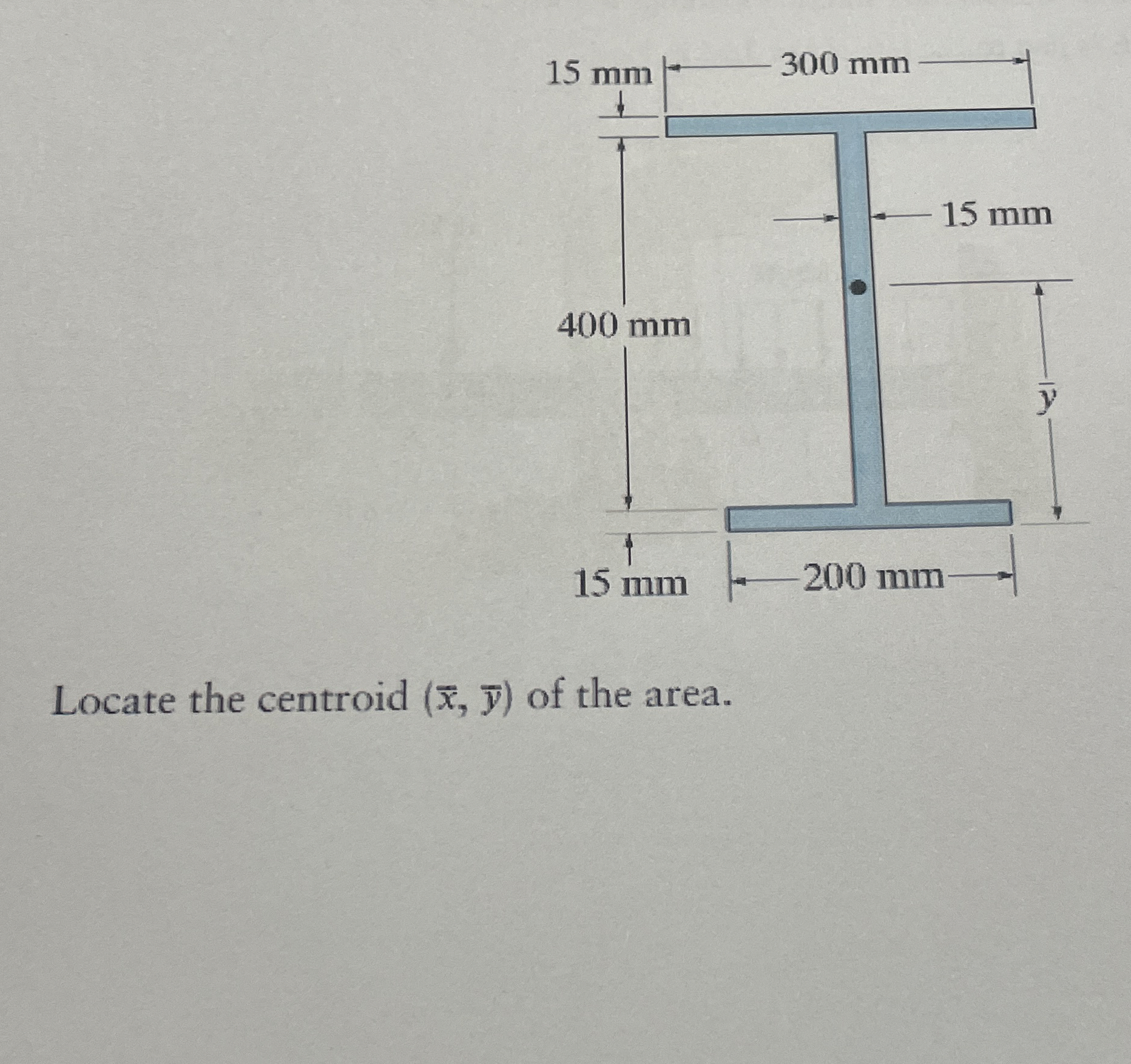 Locate the centroid ( x , b a r ( y ) ) of the