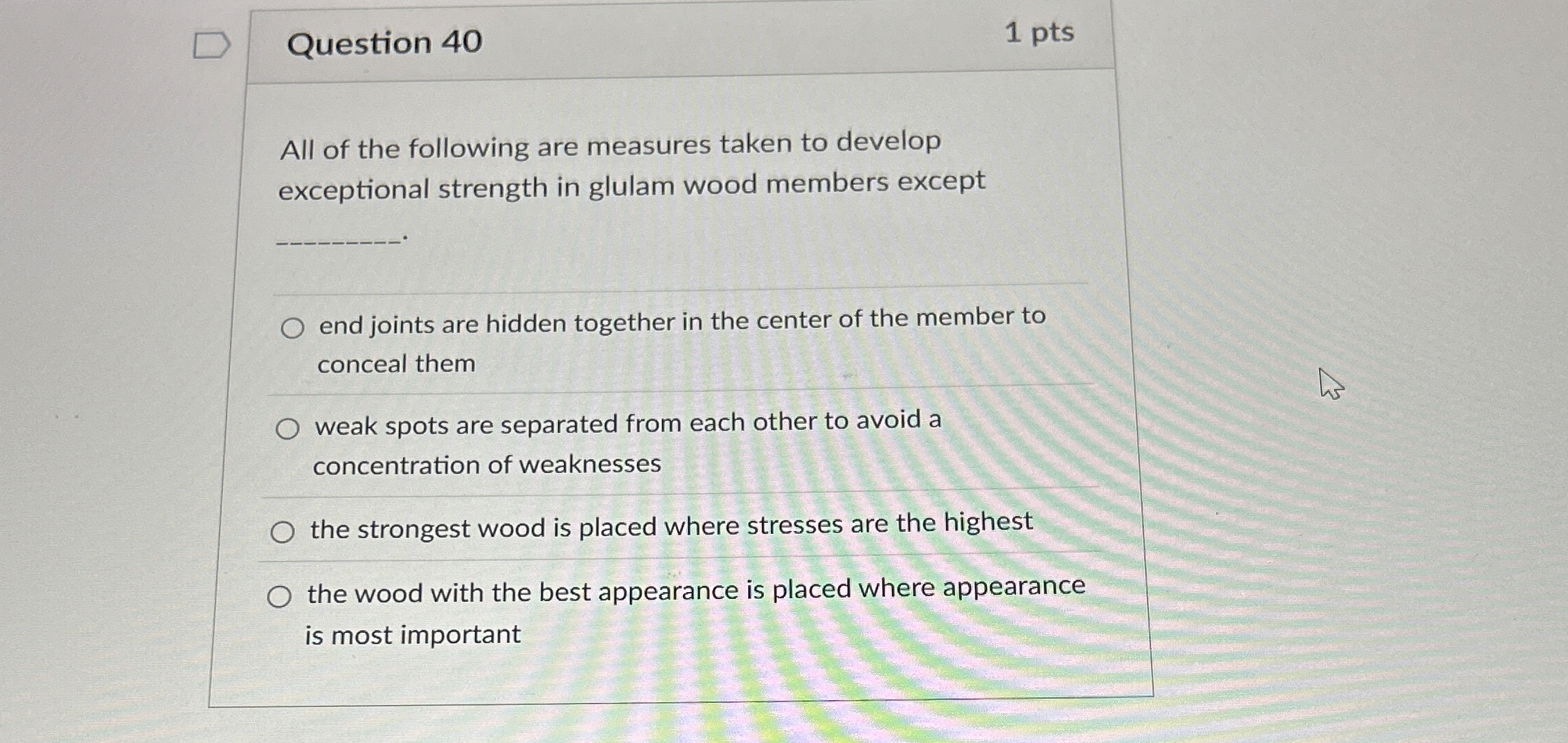 Question 4 0 All of the following are measures