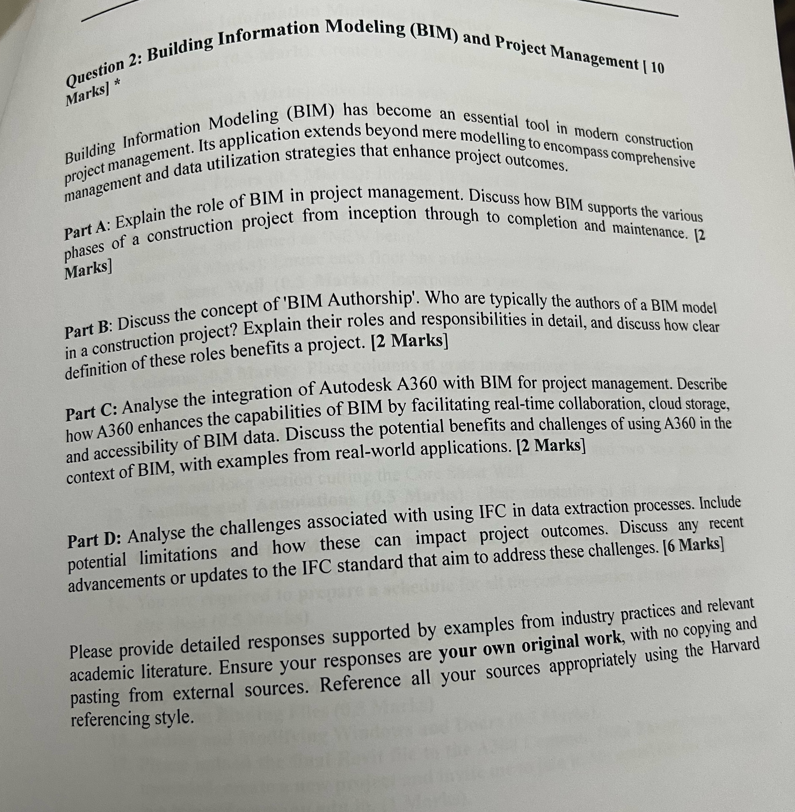 Question 2 : Building Information Modeling ( BIM