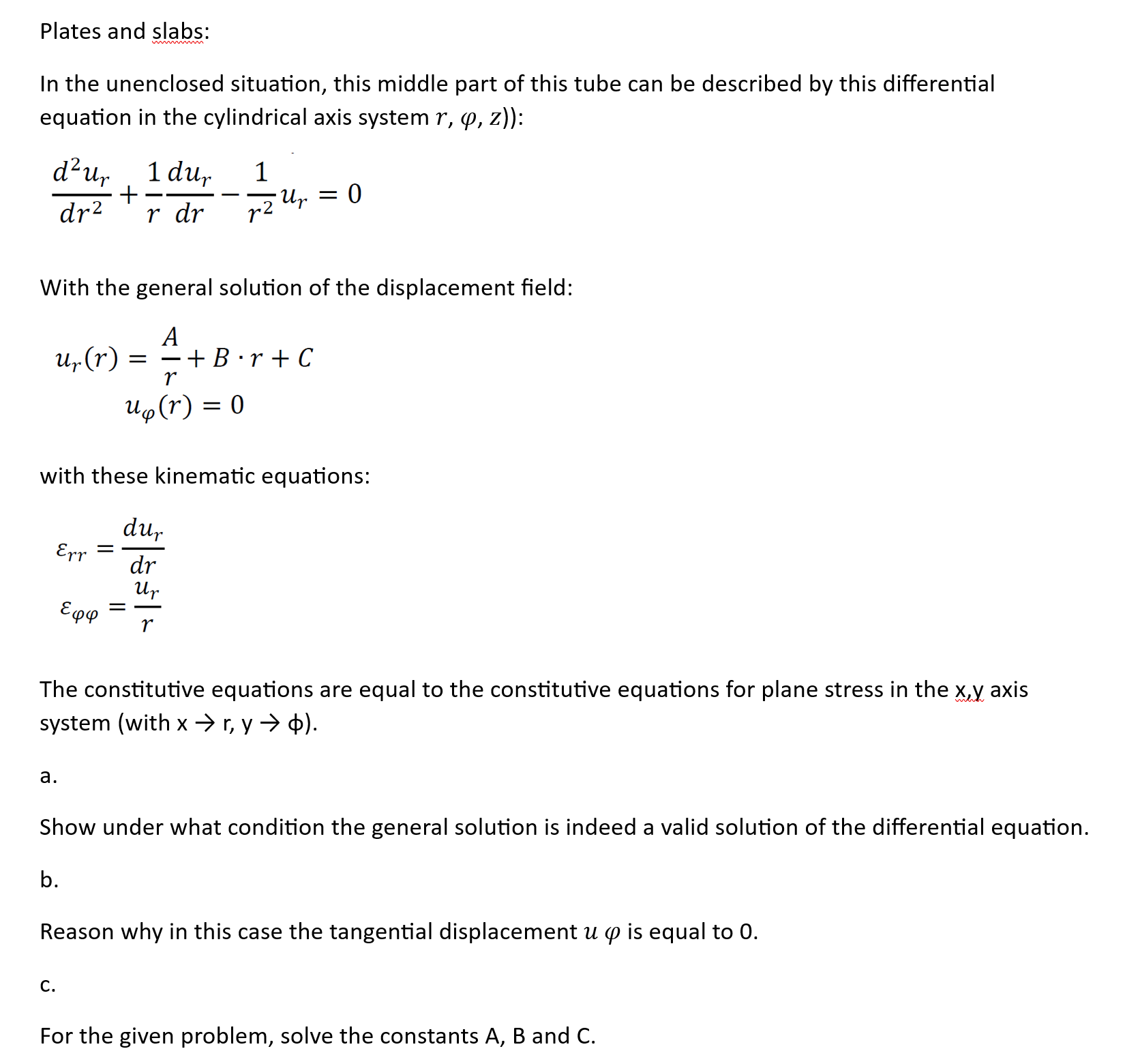 Plate and slab theorey - Differential equation