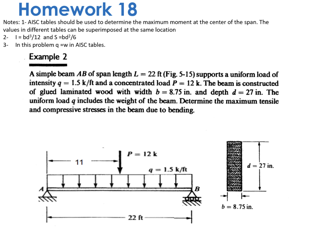 Homework 1 8 Notes: 1 - AISC tables should be