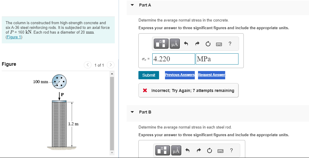 Part A The column is constructed from high -