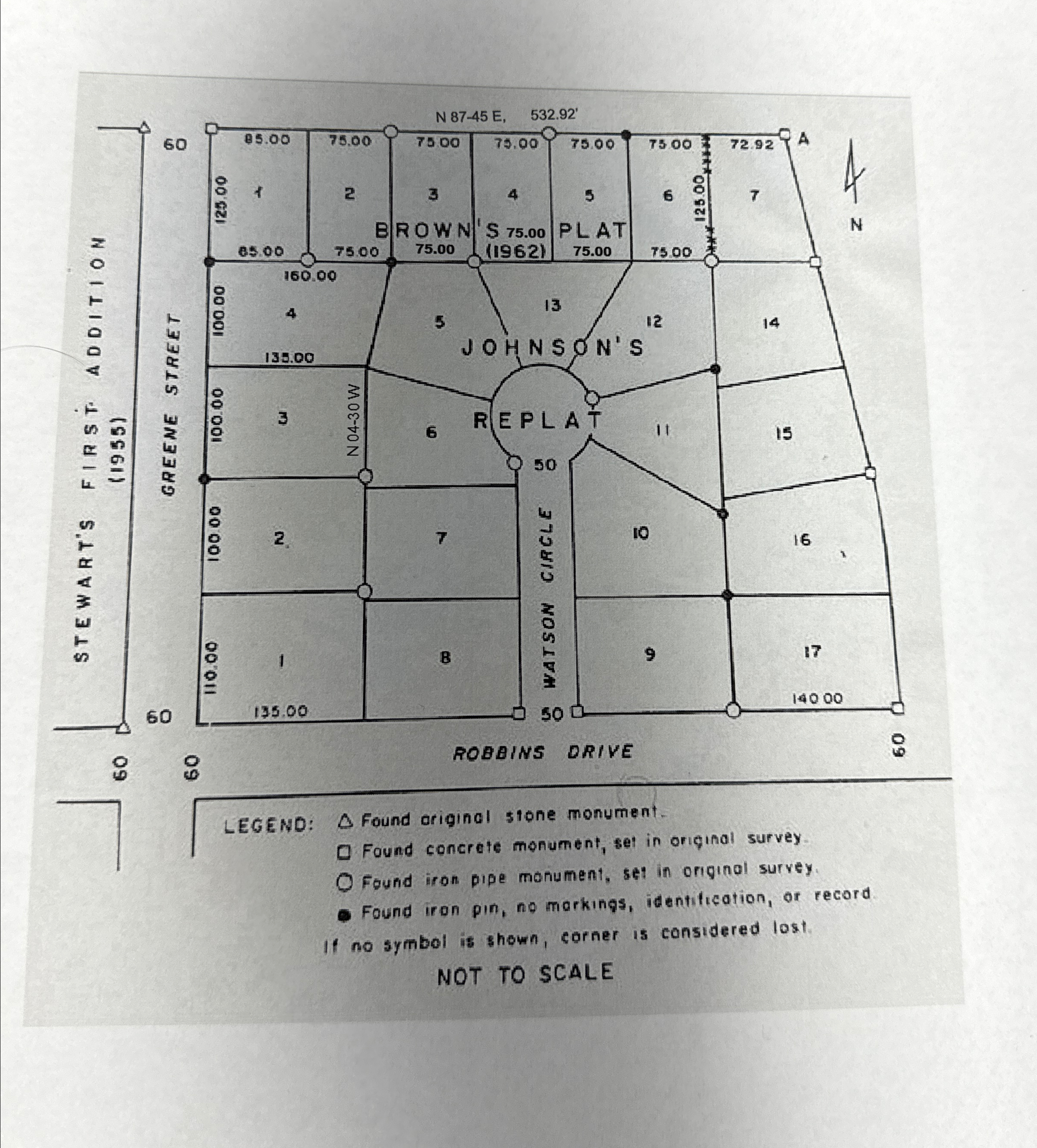 Review the attached plat depicting subdivisions