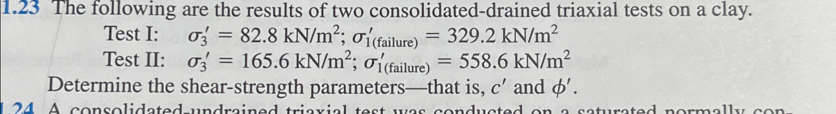 1.23 The following are the results of two