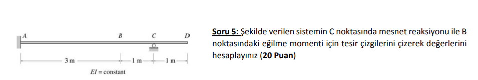 Soru 5 : ekilde verilen sistemin C noktas nda