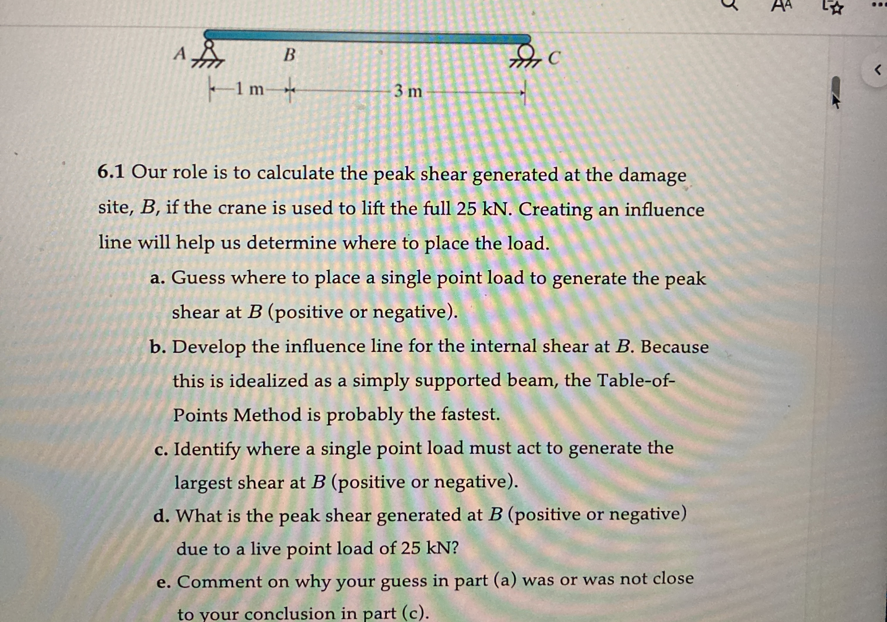 6 . 1 Our role is to calculate the peak shear