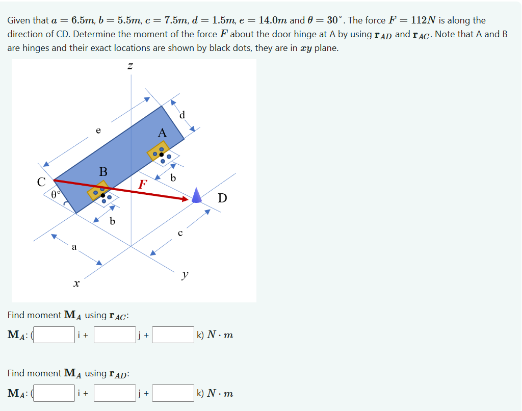Given that a = 6 . 5 m , b = 5 . 5 m , c = 7 . 5