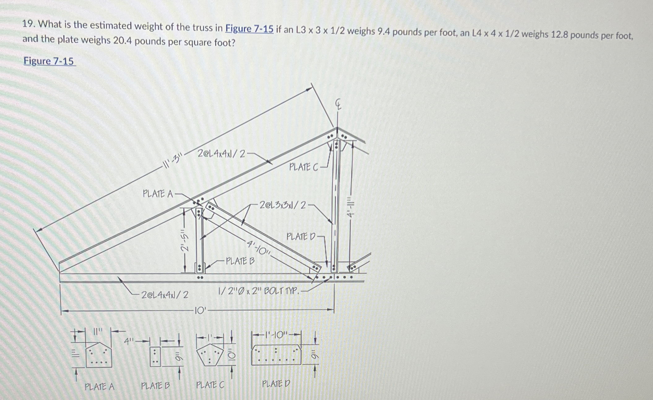 What is the estimated weight of the truss in